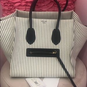 Celine stripe canvas tote